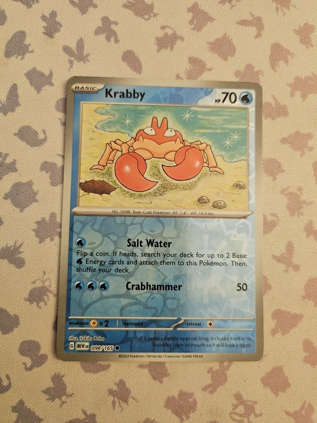 Krabby 098/165 - Reverse Holo - Pokemon Scarlet & Violet 151 - NM