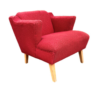 Vintage 50s Mid Century Modern Rare Paoli Atomic Age Red Lounge Side Chair MCM