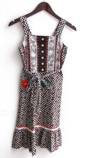 Kids Trachten Dress Sleeveless Black White Red Floral Size 152