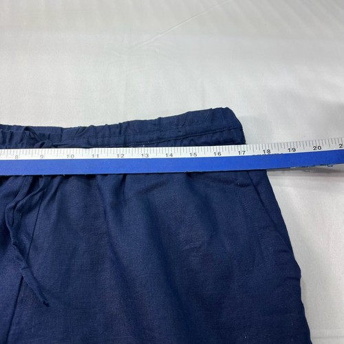 Charter Club Linen Pants Womens Size Large Petite PL Navy Blue Pockets New - Picture 7 of 8