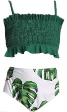 Flashing boy Toddler Kids Girls Two Piece Swimsuit Ruffles Bikini Set...