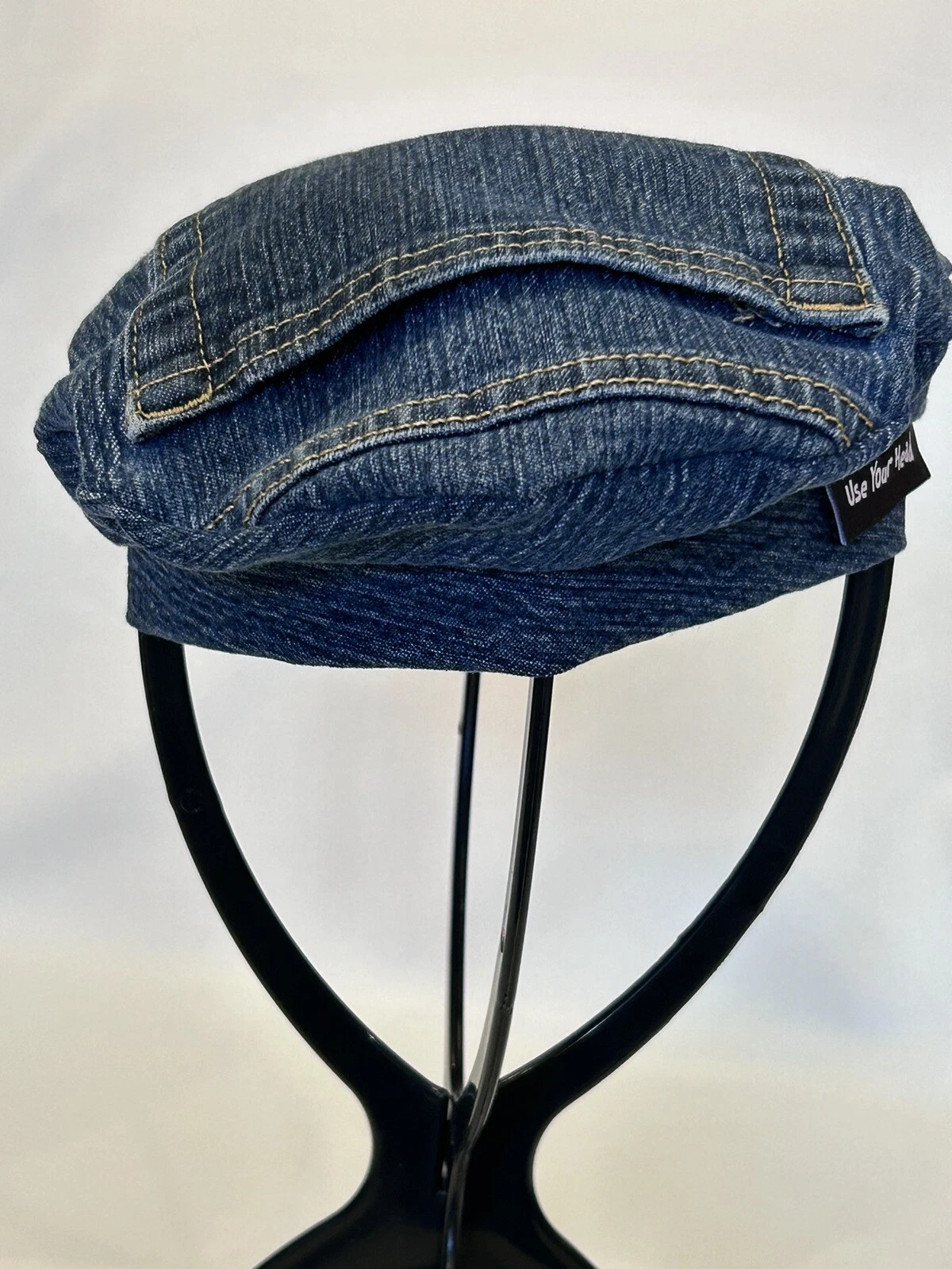 Kids Upcycled Jeans Denim Beret Hat