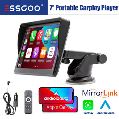 ESSGOO 7 Zoll GPS Navigationsgerät  Wireless Carplay und Android Auto Bluetooth