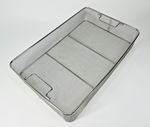 Stainless Steel Sterilization Tray Mesh Surgical Instrument Basket 21" x 13" x 4
