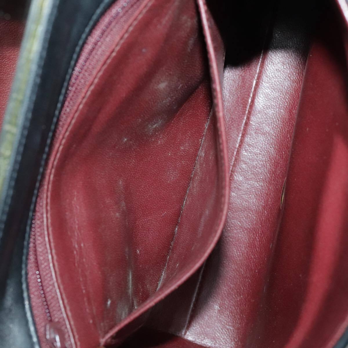 CHANEL Mademoiselle Shoulder Bag Lamb Skin Black Gold CC Auth yk15502AV