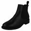 miniatuur 1 - Ladies Spot On Black Leather Pull On Chelsea Ankle Boots : F50968