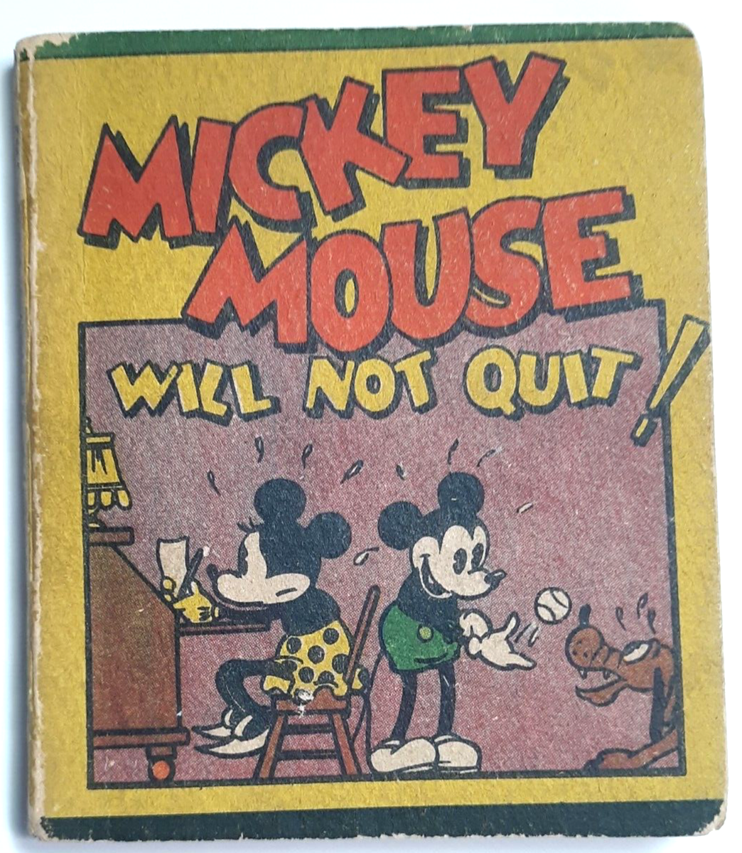 1934 Walt Disney, Mickey Mouse Will Not Quit!, Vintage Wee Little Book