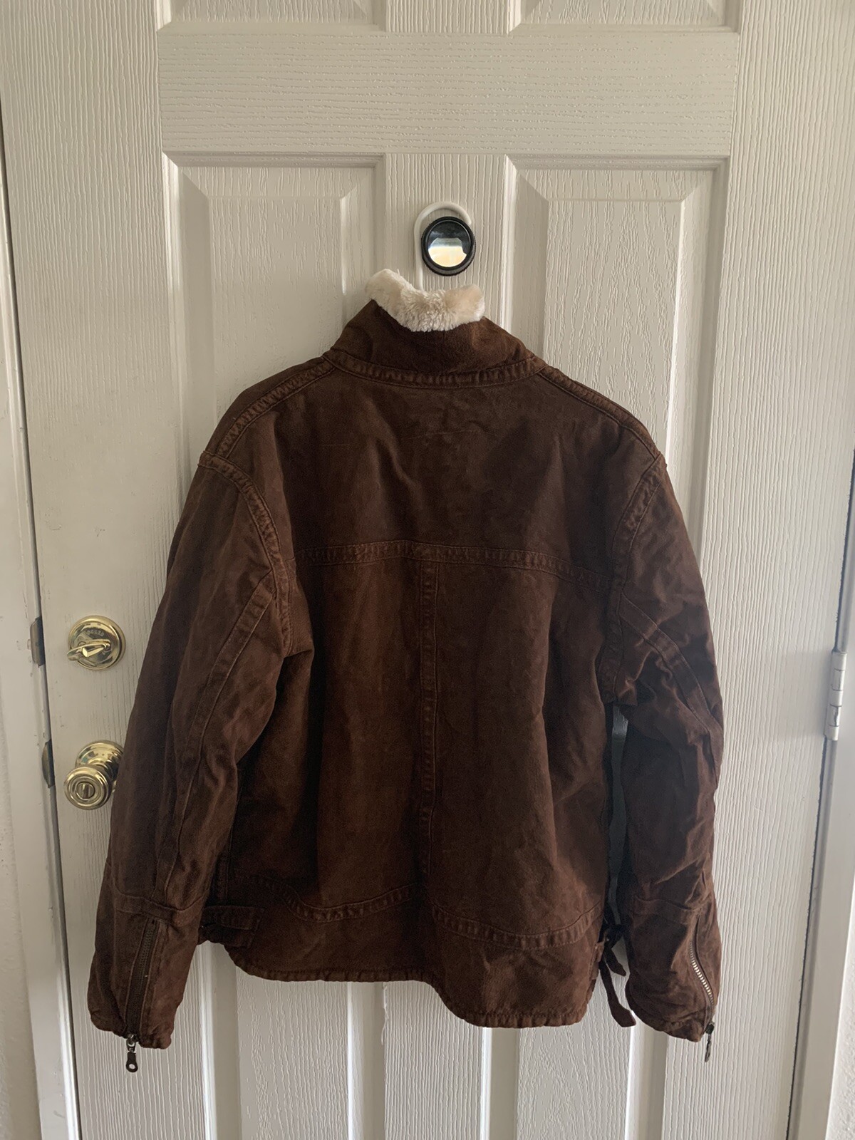 Ameri Mode 100% Leather Brown Faux Fur Unisex Jac… - image 2