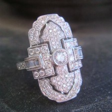 Gorgeous 925 Silver Plated Cubic Zircon Ring Women Wedding Party Jewelry Sz 6-10