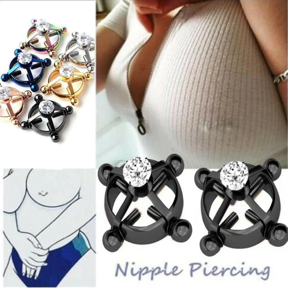 Non piercing fake Nipple Rings faux Body Jewelry punk Steel 2024