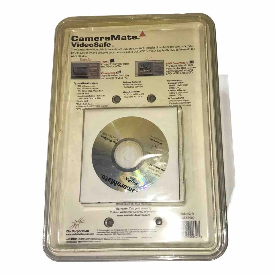 Camera Mate Video Safe convert CM-53000 VHS tape to PC CD DVD - Image 2 of 2