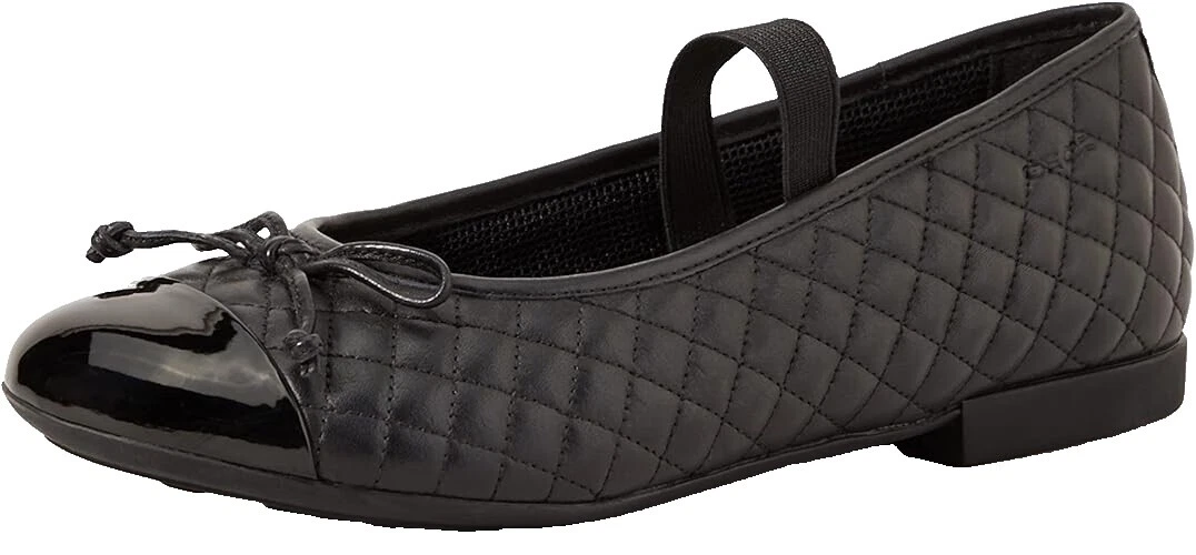 Jane Negro Zapatos Planos para Niñas