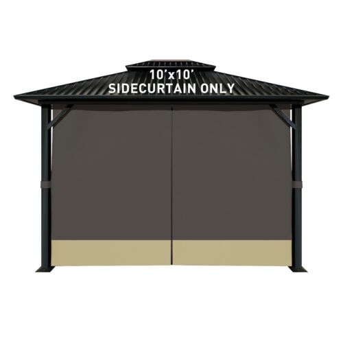Aoodor 10'x10' Gazebo Universal Replacement Privacy Curtain Side Walls 4 Panels - Picture 13 of 13