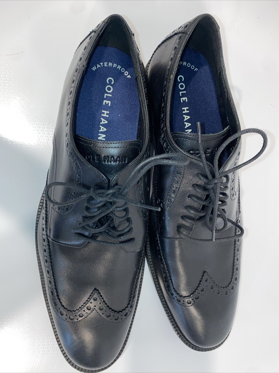 NEW NO BOX SIZE 8 Cole Haan mens Oxford dress shoes C34262 Waterproof Cole Haan Black Wingtip Dress Shoes for Men for sale | eBay main image 3