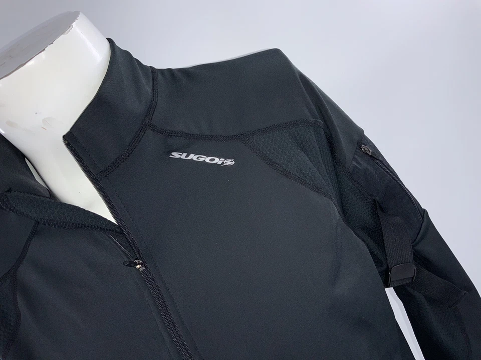 Sugoi Cycling Pullover L Men Dark Gray Poly Spandex 1/4 Zip Arm Strap YGI K2-78 - Image 3 of 4