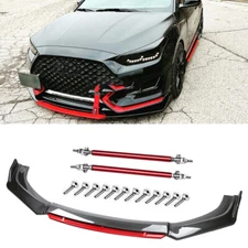 Front Bumper Lip Splitter Spoiler Body Kit Carbon Fiber Rods For Hyundai