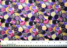 Seashells multicolor ocean beach shore Oasis Fabric By the 1/4 yd cotton fabric