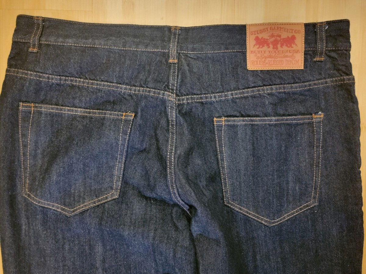 Vtg Stussy USA Men Jeans Sz 36 Y2K Rugged Rough Denim Blue Vtg Stussy USA Men Jeans Sz 36 Y2K Rugged Rough Denim Blue
