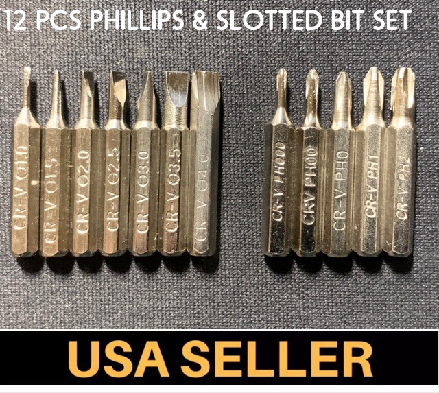 CRV Screwdriver Bits PH000,PH00,PH0,PH1,PH2,SL1.0,SL1.5,SL2.0,SL2.5