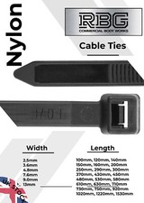 HIGH QUALITY CABLE TIES. Black-Various Width/Length for any Type of Application
