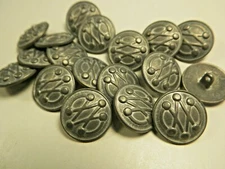 New Lot of Metal Silver Nickel Buttons sizes 13/16 inch 11/16 & 5/8  (S34)