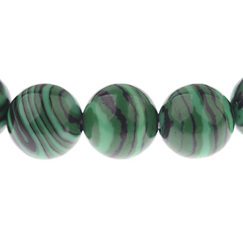 Handmade Natural 8mm Green Malachite Round Gemstone Beads Stretch Bracelet - Picture 8 of 10