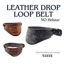 NEW LEATHER 22 Caliber Drop Loop Right Draw BELT ONLY - NO HOLSTER Hand Tooled