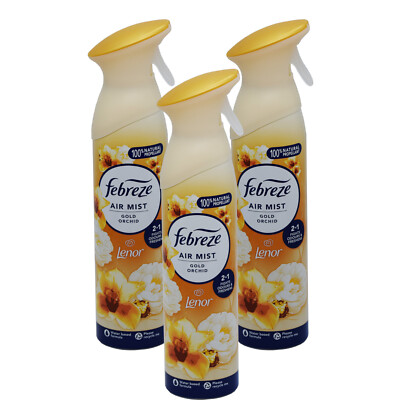 3x Febreze Lufterfrischer Spray Gold Orchidee - 185ml - mit GRATIS Kühlschrankmagnet