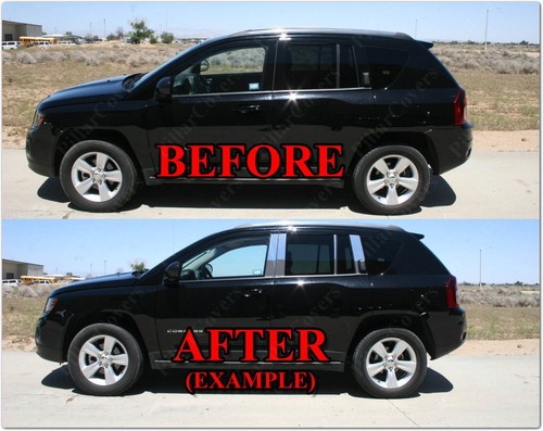 Chrome Pillar Posts for Daewoo Lanos (2dr) 99-02 4pc Set Door Trim Cover Kit - Picture 3 of 7