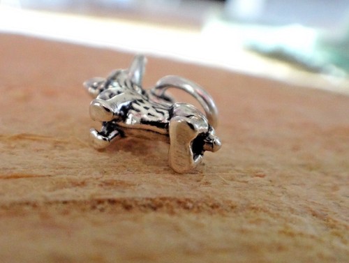 Ciondolo Cane Corgi Galles Argento Sterling 3D TINY 8x11mm Dettagliato - Foto 4 di 5