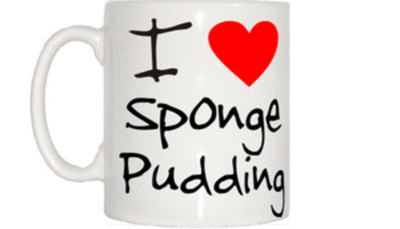 I Love Heart Sponge Pudding Becher