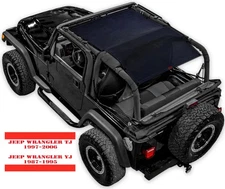 Jeep Wrangler TJ & YJ Bikini Top Cover Roof Mesh Sunshade Blocks UV 1987 - 2006
