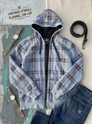 O'Neill Men's Plaid Flannel Hooded Full Zip Hoodie Jacket, Multicolor M