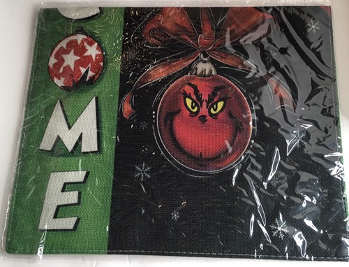 CHRISTMAS ๐ THE GRINCH WELCOME GARDEN FLAG Double Sided Outdoor 12โ X 19โ NIP - Picture 2 of 3