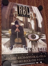 Bay Area Rap Promo Poster - RBL Posse - An Eye For An Eye BIG BEAT EX Black C