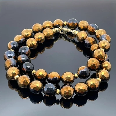 COLLIER 925/-SILBER VERG. MIT ACHAT BEH. & HÄMATIT BEH. SILBERZEIT SCHMUCKJAGD - Bild 1 von 4
