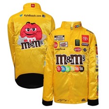 RARE NWT - KYLE BUSCH x JOE GIBBS Adult M&M Full-Snap NASCAR PIT JACKET - 2XL