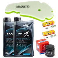 Wartung ZüNdkerze ÖLfilter Luftfilter ÖL 2L FüR Aprilia Scarabeo 500 Ie 2008-12