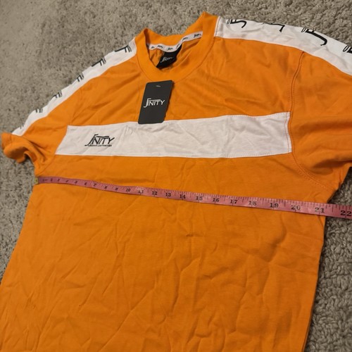 Jinity Short Sleeve Tee Shirt Mens Medium Orange Crew Neck Graphic Logo NWT - Picture 4 of 8