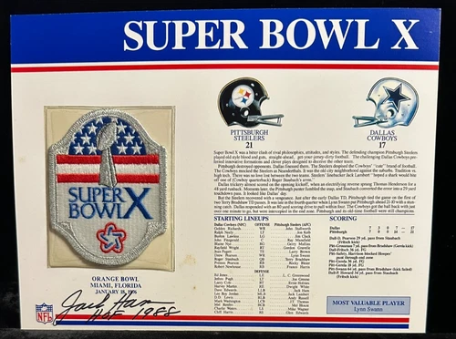 Jack Ham Signed 9x12 Willabee & Ward Super Bowl X Patch Card Steelers