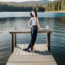 Vintage Seymour  Mann Art Deco Resin Lady Figurine