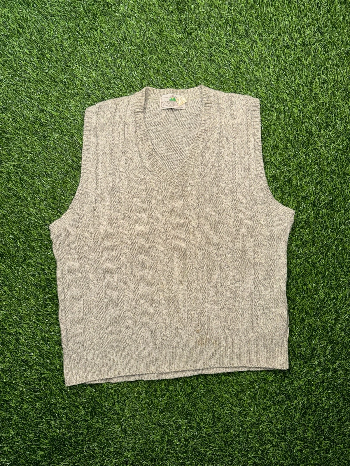 Vintage Woods Wool Beige Vest Tagged Men’s Large