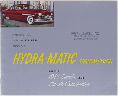 1949 Ford Lincoln Hydramatic Transmission Vintage Dealer Sales Brochure