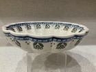 Vintage Polish Pottery Scalloped Ceramic Stoneware Serving Bowl-9 1/2”