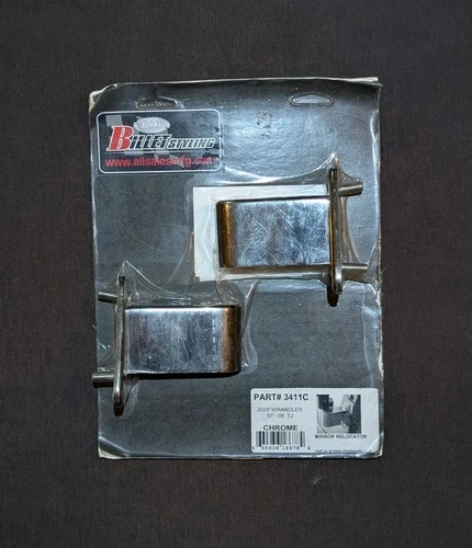 Jeep Wrangler TJ 97-06 Billet Chrome Mirror Relocation Mounting Brackets