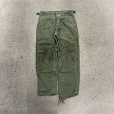 Vintage Army OG-107 Pants Mens Sateen Military Trousers