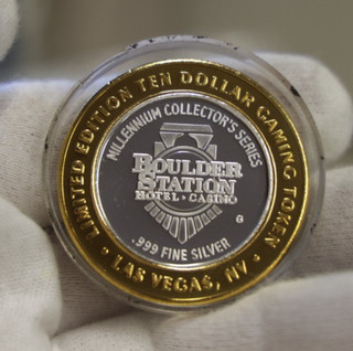 Boulder Station Las Vegas NV Casino $10 Gaming .999 Fine Silver Strike...