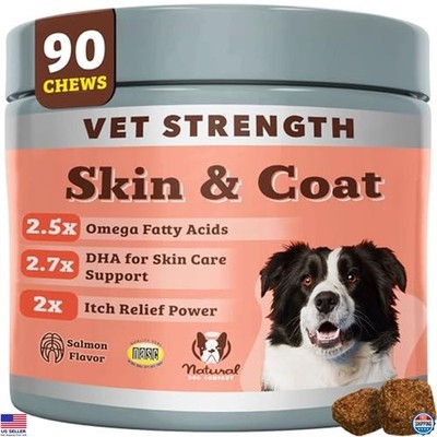 Omega Skin & Coat Chews for Dogs, Itchy Skin Relief, 90 Ct, USA Made