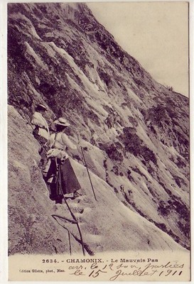 CPA 74 Alpen HAUTE SAVOIE CHAMONIX MONT-BLANC Überquerung des EISMEERES belebt