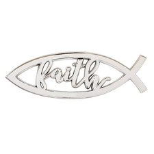Auto Emblem 5.5 inch Jesus Pisces Fish Peel-N-Stick Faith Christian Car
